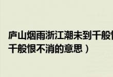 廬山煙雨浙江潮未到千般恨不消全詩（廬山煙雨浙江潮 未到千般恨不消的意思）
