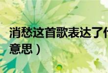 消愁這首歌表達了什么意思（消愁歌詞是什么意思）