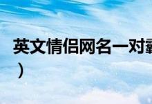 英文情侶網(wǎng)名一對(duì)霸氣（英文情侶網(wǎng)名帶翻譯）