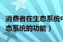 消費者在生態(tài)系統(tǒng)中的重要功能（消費者在生態(tài)系統(tǒng)的功能）