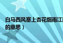 白馬西風塞上杏花煙雨江南的意思（有山皆圖畫無水不文章的意思）