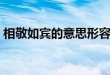 相敬如賓的意思形容什么（相敬如賓的意思）