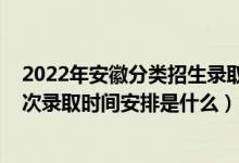 2022年安徽分類招生錄取分?jǐn)?shù)線（2022安徽高考體育類批次錄取時間安排是什么）