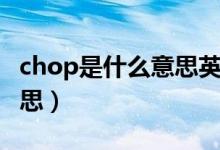 chop是什么意思英語怎么讀（chop是什么意思）
