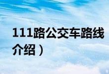 111路公交車路線（關(guān)于111路公交車路線的介紹）