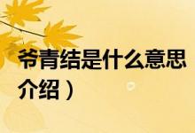 爺青結(jié)是什么意思（關(guān)于爺青結(jié)是什么意思的介紹）