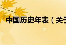中國歷史年表（關(guān)于中國歷史年表的介紹）