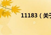 11183（關于11183的介紹）