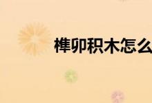 榫卯積木怎么讀（榫卯怎么讀）