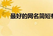 最好的網(wǎng)名簡(jiǎn)短有內(nèi)涵（最好的網(wǎng)名）
