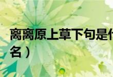 離離原上草下句是什么（離離原上草全詩的詩名）
