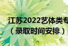 江蘇2022藝體類?？其浫〗Y(jié)果什么時候出來（錄取時間安排）