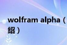 wolfram alpha（關(guān)于wolfram alpha的介紹）