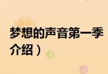 夢想的聲音第一季（關(guān)于夢想的聲音第一季的介紹）