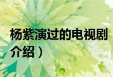 楊紫演過的電視劇（關(guān)于楊紫演過的電視劇的介紹）