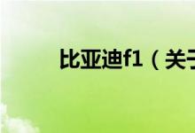 比亞迪f1（關(guān)于比亞迪f1的介紹）