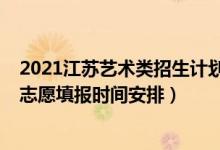 2021江蘇藝術類招生計劃（2022江蘇高考藝術類本科征求志愿填報時間安排）