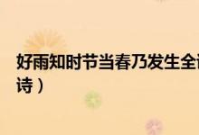 好雨知時(shí)節(jié)當(dāng)春乃發(fā)生全詩(shī)行書(shū)（好雨知時(shí)節(jié)當(dāng)春乃發(fā)生全詩(shī)）