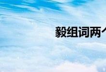 毅組詞兩個字（毅組詞）