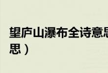 望廬山瀑布全詩(shī)意思視頻（望廬山瀑布全詩(shī)意思）