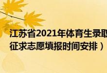 江蘇省2021年體育生錄取標準（2022江蘇高考體育類本科征求志愿填報時間安排）