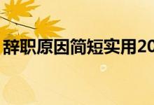 辭職原因簡(jiǎn)短實(shí)用20字（辭職原因簡(jiǎn)短實(shí)用）