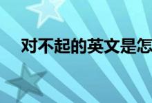 對(duì)不起的英文是怎么說(shuō)（對(duì)不起的英文）