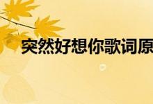 突然好想你歌詞原唱（突然好想你歌詞）