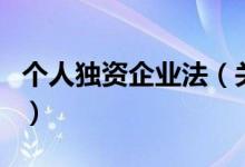 個(gè)人獨(dú)資企業(yè)法(關(guān)于個(gè)人獨(dú)資企業(yè)法的介紹)
