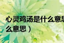 心靈雞湯是什么意思網(wǎng)絡用語（心靈雞湯是什么意思）