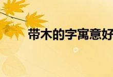帶木的字寓意好的大全（帶木的字）