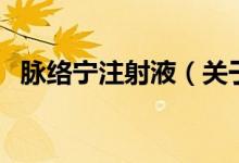 脈絡(luò)寧注射液（關(guān)于脈絡(luò)寧注射液的介紹）