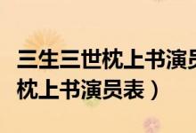 三生三世枕上書演員表青緹誰演的（三生三世枕上書演員表）