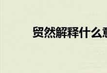 貿(mào)然解釋什么意思(貿(mào)然的意思)