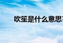 吹笙是什么意思?（吹簫是什么意思）