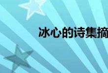 冰心的詩集摘抄（冰心的詩集）