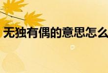 無(wú)獨(dú)有偶的意思怎么解釋（無(wú)獨(dú)有偶的意思）