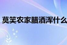 莫笑農家臘酒渾什么意思（莫笑農家臘酒渾）