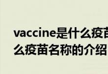 vaccine是什么疫苗名稱（關于vaccine是什么疫苗名稱的介紹）