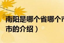 南陽是哪個省哪個市（關(guān)于南陽是哪個省哪個市的介紹）