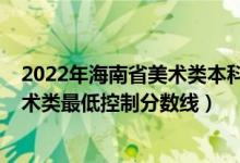 2022年海南省美術(shù)類本科分?jǐn)?shù)線（2022年海南省本科批藝術(shù)類最低控制分?jǐn)?shù)線）