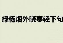 綠楊煙外曉寒輕下句什么（綠楊煙外曉寒輕）
