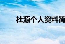 杜源個人資料簡歷（杜淳個人資料）