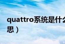 quattro系統(tǒng)是什么意思（quattro是什么意思）