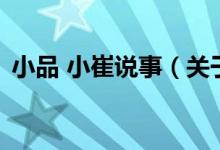 小品 小崔說事（關于小品 小崔說事的介紹）
