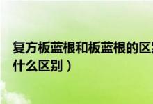 復方板藍根和板藍根的區(qū)別在哪里（復方板藍根和板藍根有什么區(qū)別）