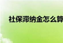 社保滯納金怎么算（社保滯納金怎么算）