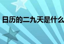 日歷的二九天是什么意思（二九是什么意思）