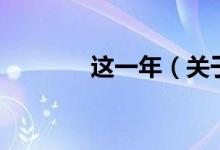 這一年（關(guān)于這一年的介紹）