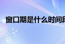 窗口期是什么時間段（窗口期是什么意思）